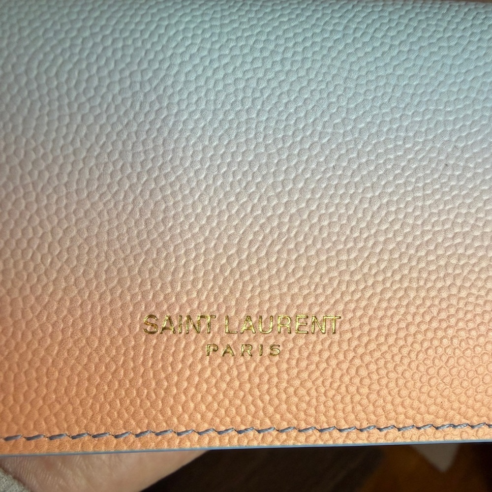☀️SOLD☀️Ombré Sunset Saint Laurent Compact Wallet - Picture 6 of 8